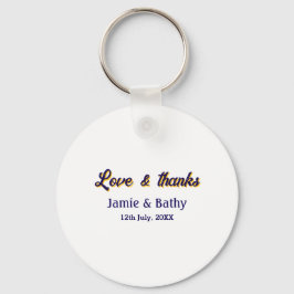 愛と紫感謝していオレンジカップル名の日付 キーホルダー