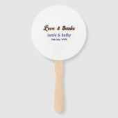 愛と紫感謝していオレンジカップル名の日付 ハンドファン (裏面)