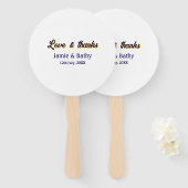 愛と紫感謝していオレンジカップル名の日付 ハンドファン (正面&裏面)