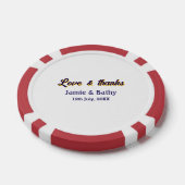 愛と紫感謝していオレンジカップル名の日付 ポーカーチップ (シングル)