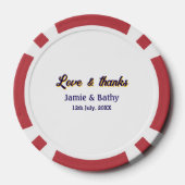 愛と紫感謝していオレンジカップル名の日付 ポーカーチップ (裏面)