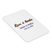 愛と紫感謝していオレンジカップル名の日付 マグネット (右側)