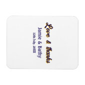 愛と紫感謝していオレンジカップル名の日付 マグネット (横)