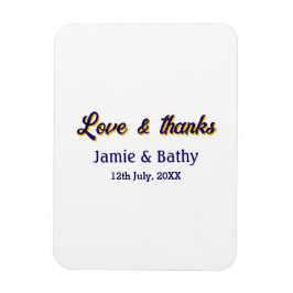 愛と紫感謝していオレンジカップル名の日付 マグネット