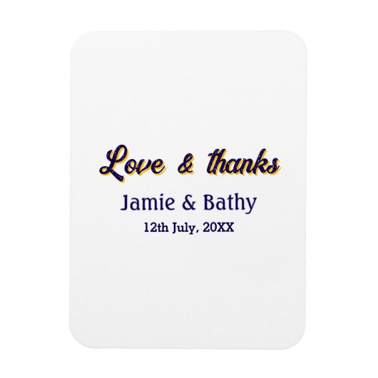 愛と紫感謝していオレンジカップル名の日付 マグネット (縦)