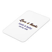 愛と紫感謝していオレンジカップル名の日付 マグネット (左側)