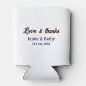 愛と紫感謝していオレンジカップル名の日付 缶クーラー (裏面)