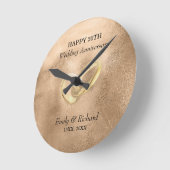 愛と結婚の象徴とリングや輪 ラウンド壁時計 (傾斜)