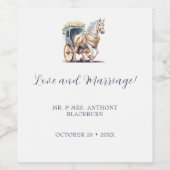 愛と結婚の馬の馬車のワインラベル ワインラベル (シングルラベル)