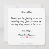 愛と結婚式感謝してい写真のコラージュ サンキューカード (裏面)