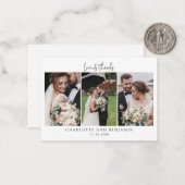 愛と結感謝してい婚日写真コラージュ ノートカード (正面/裏面インサイチュ)