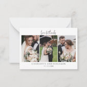 愛と結感謝してい婚日写真コラージュ ノートカード (正面)