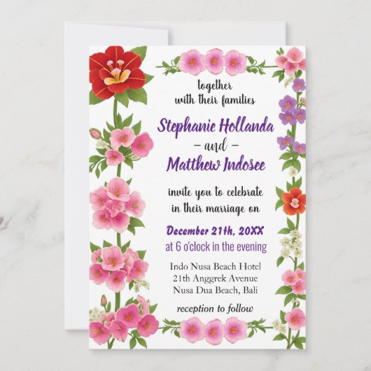 愛と統一の領域で花を花束 – 招待状 (正面)