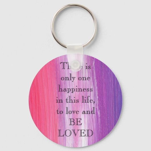 愛と絵を描する素晴らしいピンク引用文 キーホルダー (正面)