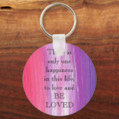 愛と絵を描する素晴らしいピンク引用文 キーホルダー (正面)
