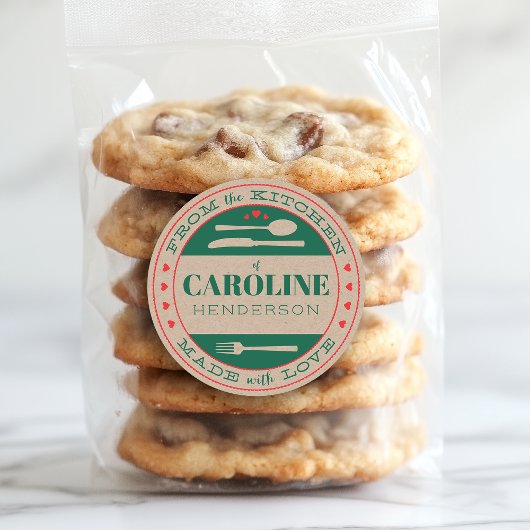 愛と緑と赤のクリスマス ギフト お菓子 手作り ラウンドシール