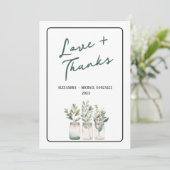愛と緑の感謝していミニマリストサンキューカード サンキューカード (スタンド正面)