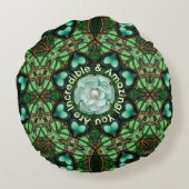 愛と肯定の緑の輪 ラウンドクッション (裏面)