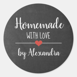 愛と自家製のchalkboardスクリプトカスタムclasi ラウンドシール