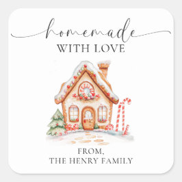 愛と自家製クリスマスプレゼントラベルシール スクエアシール