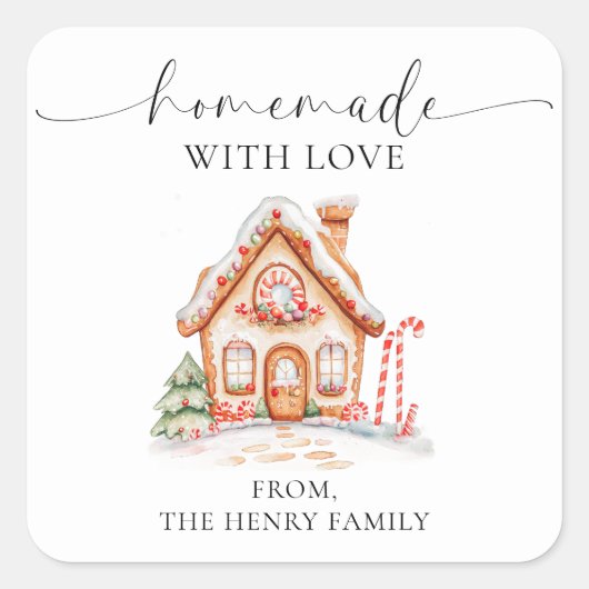 愛と自家製クリスマスプレゼントラベルシール スクエアシール (正面)
