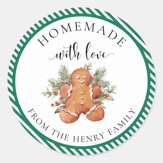 愛と自家製クリスマスプレゼントラベルシール ラウンドシール (正面)