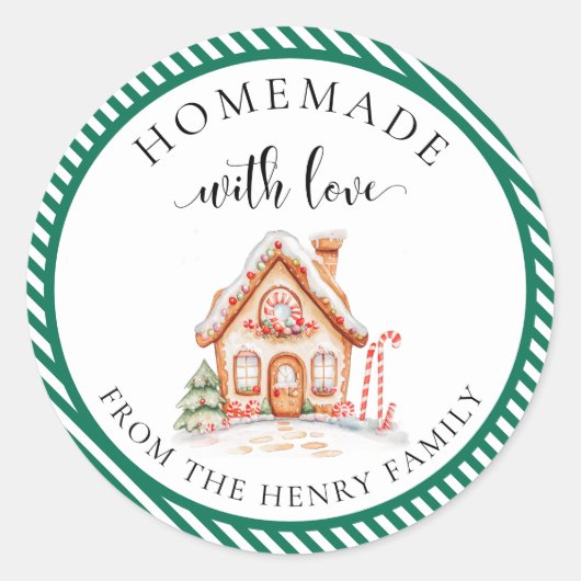 愛と自家製クリスマスプレゼントラベルシール ラウンドシール (正面)