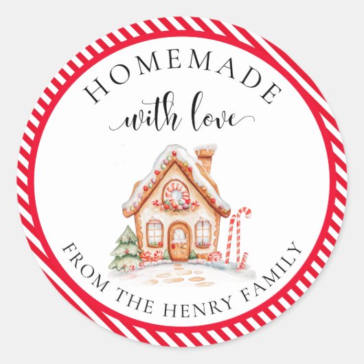 愛と自家製クリスマスプレゼントラベルシール ラウンドシール (正面)