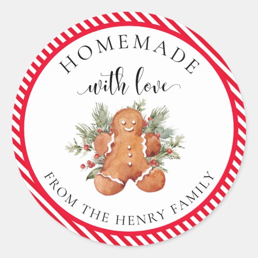 愛と自家製クリスマスプレゼントラベルシール ラウンドシール (正面)