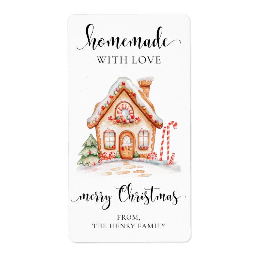 愛と自家製クリスマスプレゼントラベルシール ラベル (正面)