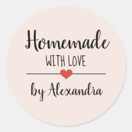 愛と自家製赤面ピンクのスクリプトカスタム ラウンドシール