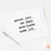 愛と自由のステッカー 長方形シール (封筒)