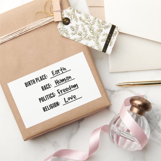 愛と自由のステッカー 長方形シール (ギフト)