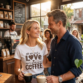 愛と良いコーヒーがあればそれでいい Tシャツ