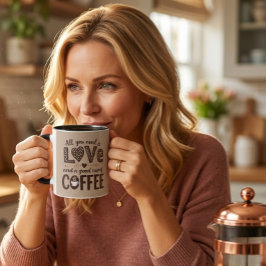 愛と良いコーヒーさえあればそれで充分。マグカップ マグカップ