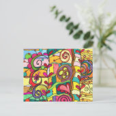 「愛と色」イラストレーションbyペイズリーイン・パリ™ ポストカード (スタンド正面)