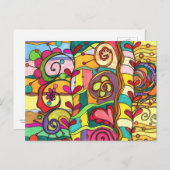 「愛と色」イラストレーションbyペイズリーイン・パリ™ ポストカード (正面/裏面)