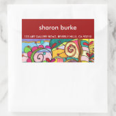 「愛と色」出荷ラベル 長方形シール (バッグ)