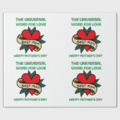 愛と花で母を幸せに ラッピングペーパー (フラット)