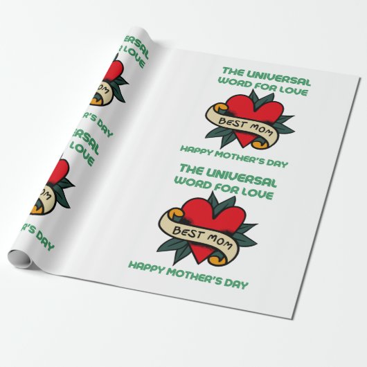 愛と花で母を幸せに ラッピングペーパー (アンロールド)