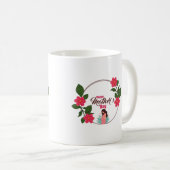 愛と花と母の日を幸せにカラフル コーヒーマグカップ (正面右)