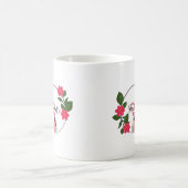 愛と花と母の日を幸せにカラフル コーヒーマグカップ (中央)