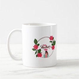 愛と花と母の日を幸せにカラフル コーヒーマグカップ