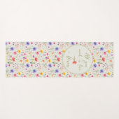 愛と花スウィート引用文グリーンワイルドフラワー ヨガマット (正面(横))