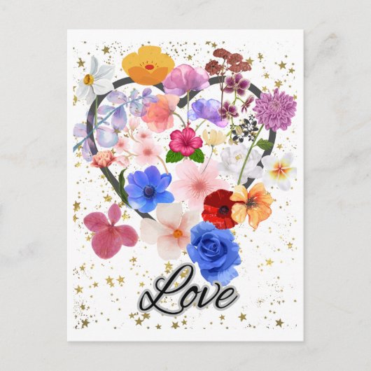 愛と花 ポストカード (正面)