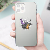 愛と蜘蛛の巣の怠惰な黒猫 シール (スマートフォン)