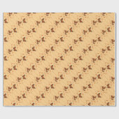 愛と蝶のオレンジ色の対角線 ラッピングペーパー (フラット)