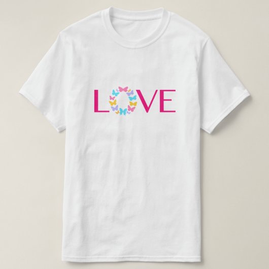 愛と蝶のTシャツ Tシャツ (デザイン正面)