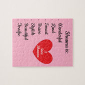 愛と言葉 – 大きなハートとピンク: ジグソーパズル (横)