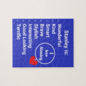 愛と言葉 – 青とハート:ジグソーパズル ジグソーパズル (横)